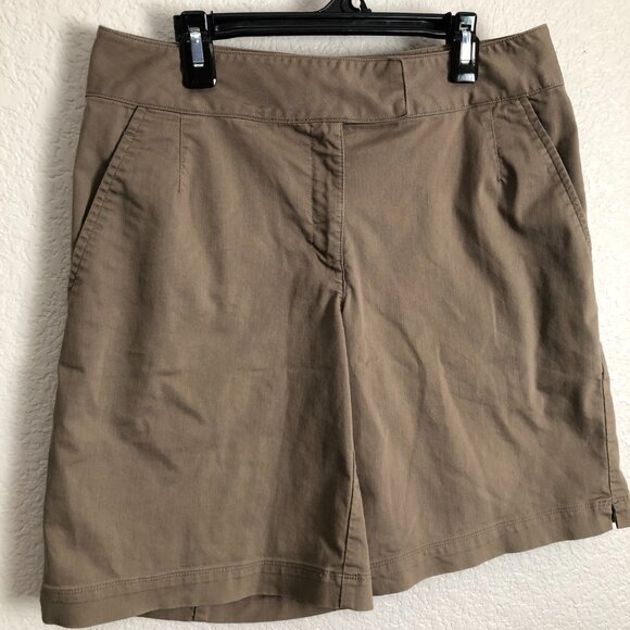 Nike Golf Dri-Fit Brown Golf Shorts Women's 4 Cotton Blend Modest Inseam Long - Picture 2 of 10
